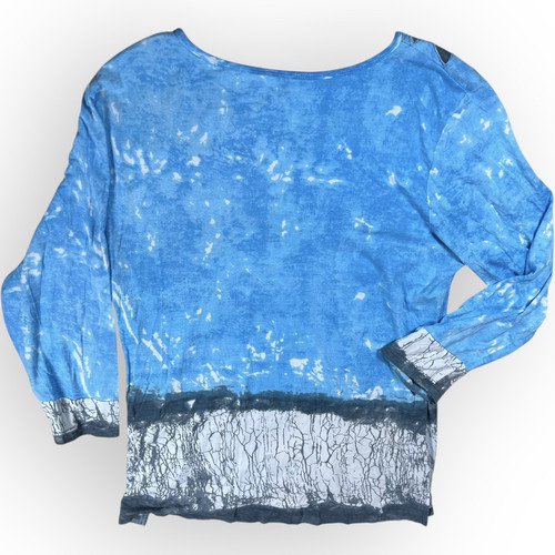 Parsley & Sage Tunic Top Womens Turquoise Tie Dye Lagenlook Boho Sea Beach Med - Picture 6 of 12