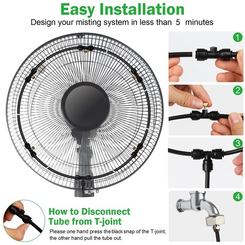 SUNHE YHK Outdoor Misting Fan Kit &#8211; Patio Cooling System with 5 Brass Nozz - Picture 6 of 7