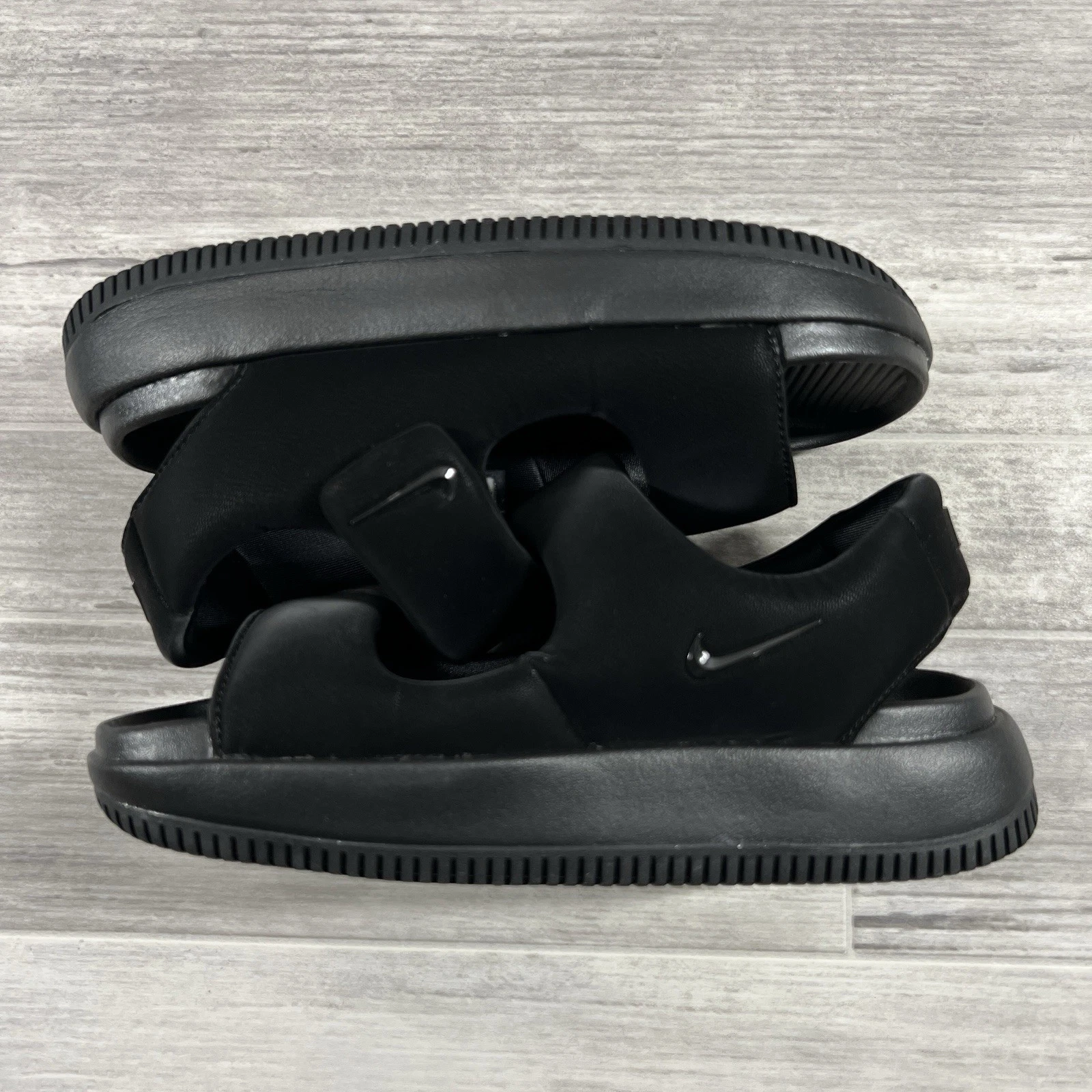 NIKE sandali donna calmi tripli neri FJ6043 001 taglia 6 nuovi con scatola