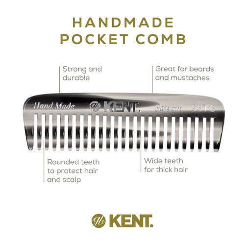 Mini peine para barba Kent 93T para hombre - peine de dientes anchos ideal para bigote y barba - Imagen 16 de 28
