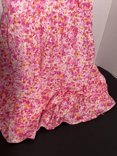 Between Girls Floral Ruffled Lined Pink Dress Sz 7 Read Has A Flaw - Picture 11 of 15