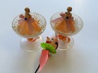 Vintage Clown Circus Theme Cake Topper 2 Plastic Champagne Glass with Princess