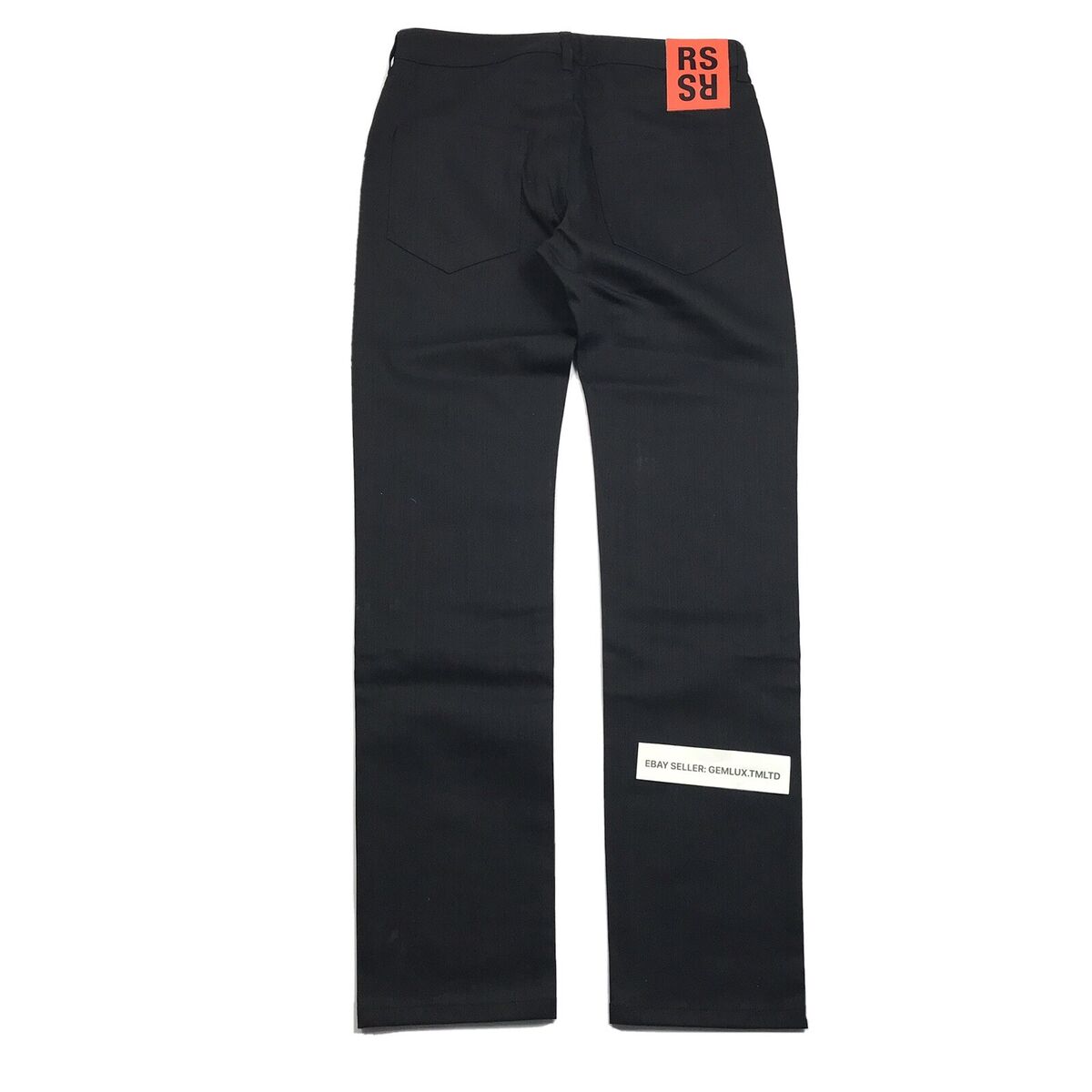 Raf Simons Regular Fit Jeans With Patches Black - Orange Raf Simons Regular Fit Jeans With Patches Black - Orange