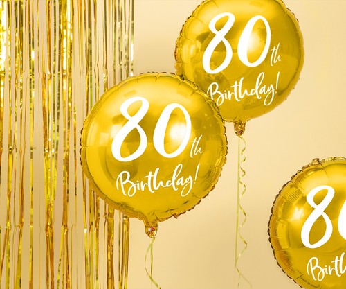 Folienballons in Gold für eine Geburtstagsfeier Musterauswahl 45cm Luftballons - Bild 22 von 26