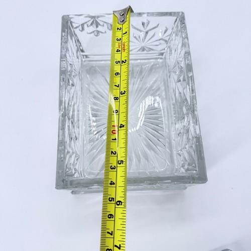 Vintage Lead Crystal Trinket Jewelry & Keepsake Box With Lid Starburst Pattern - Picture 8 of 9