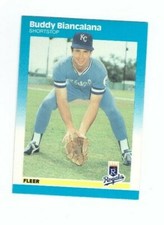 1987 Fleer Baseball Card #364 Buddy Biancalana Royals