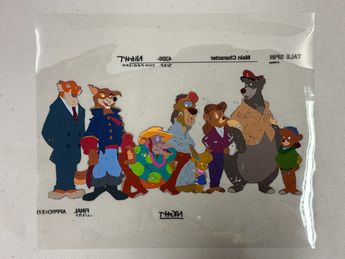 Disney Afternoon TaleSpin Main Cast Night Model Production Cel Baloo Kit Molly - Picture 5 of 5