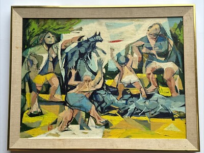 MID CENTURY PAINTING MODERNIST LISTED BILL VOSS NEW MEXICO