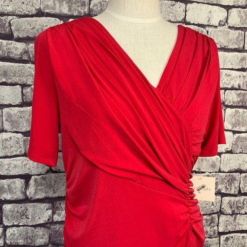 Ellen Tracy NWT Pink Short Sleeve Dress Size L - Picture 2 of 9