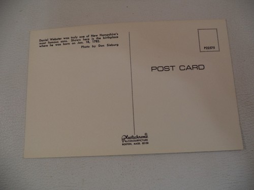 RPPC Original Vintage Post Card Daniel Webster Birth Place New Hampshire - Picture 2 of 3