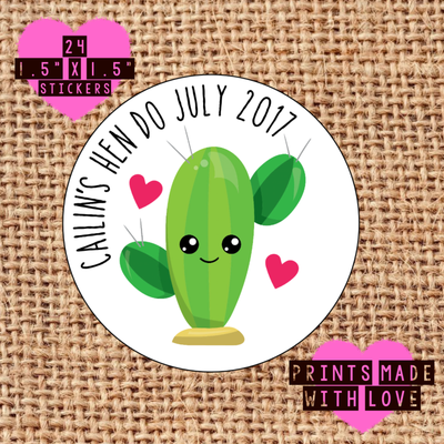 Personalised hen do night party stickers born wild 24 favours