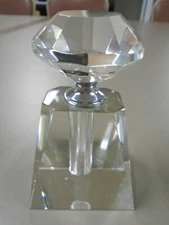 Clear Crystal Perfume Bottle With a Stopper - Vintage Flair A-Line Base 5.5"