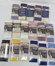 Lot of 17 NEW Wrights Double Fold Bias Tape Quilt Binding multicolor 7/8 1/2 1/4