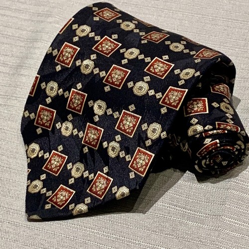 Donald J Trump Power Tie Black Geometric Red Gold Design 100% Silk Collection