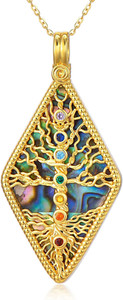 Authentic The Root And Bloom 18K Gold- Plated Chakra Tree Of Life Talisman