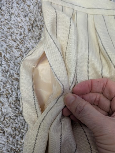 Vintage Kasper Womens Skirt Suit Size 10 Ivory Pinstriped Double Breasted Blazer - Picture 11 of 22