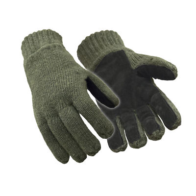 #ad RefrigiWear Insulated Wool Leather Palm Glove Extreme Cold Protection $16.96