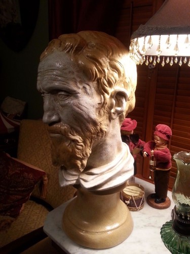 Estatua vintage busto grande de Miguel Ángel decoración del hogar escultura 20" - Imagen 5 de 8