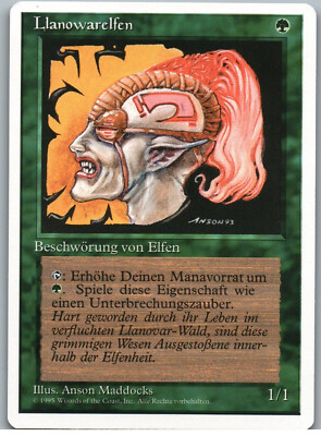 Llanowar Elves | MtG Magic Fourth Edition FWB (Foreign White