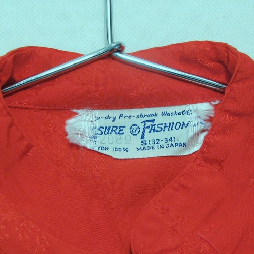 Japanese Blouse Top Shirt Traditional Mandarin Collar Covered Buttons Red Size S - Picture 4 of 4