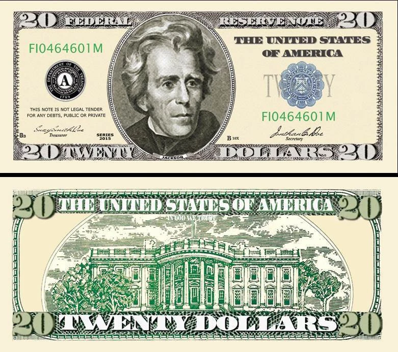 Andrew Jackson 20 Dollar Bill