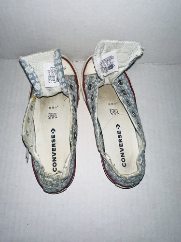 Converse All-Star Blue Denim Daisy Low Sneakers Shoes Girl’s Junior Size 12 - Picture 6 of 7