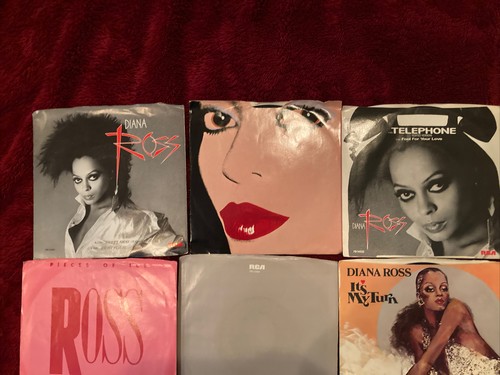 Lot Of 9 Single 45 Records Diana Ross 6 With Picture Sleeves VG+ Condition - Picture 2 of 9