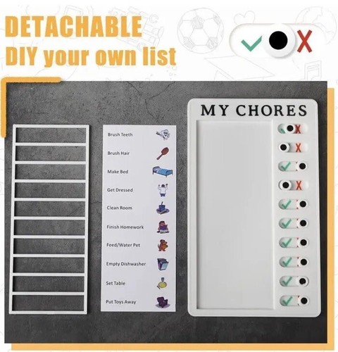My Chores Checklist Board Home Kids Chore Chart Memo Checklist Boards White New - Picture 6 of 11