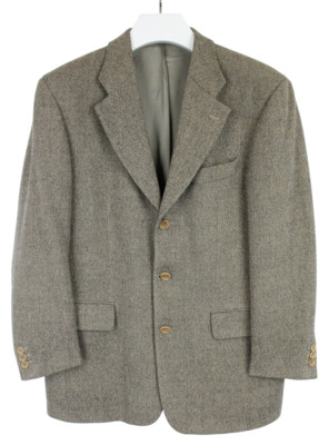 Hugo Boss Artemis Blazer Herren (Eu) 50 Wolle Kaschmir Kerbe Revers Muster