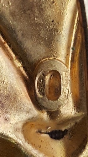 Spilla argento 925 onice Brooch Broche vintage  (V3) ^ - Imagen 5 de 5