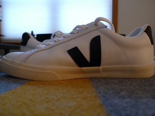 Veja Esplar Logo Leather Low-Top Sneakers, Extra White/Black, Size 9 (EU 40) - Picture 2 of 12