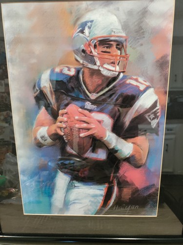 Custom Artist Piece Of Tom Brady, Patriots Quarterback #12 Tom Brady Pic/ Frame - Picture 6 of 10
