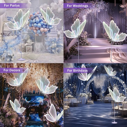 Juego de iluminación de mariposa de 2 piezas/23,6 pulgadas-lámparas de piso + techo blancas arco iris para eventos - Imagen 11 de 11
