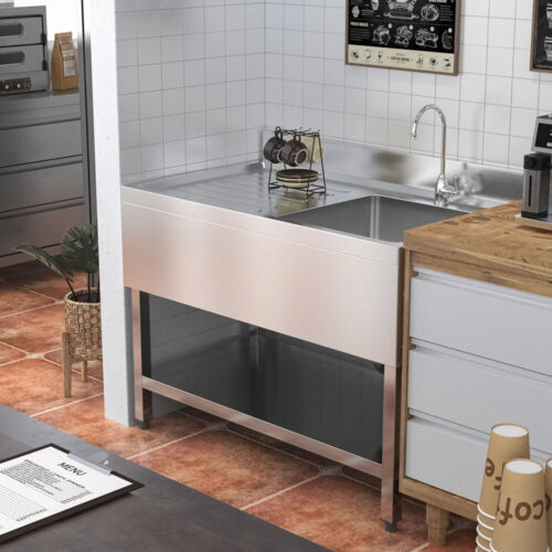 Stainless Steel Sink 24-51 in Restaurant Kitchen Prep Commercial Hand Basin - Picture 67 of 93