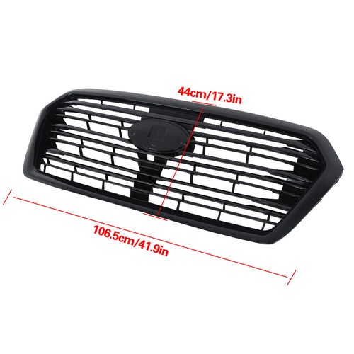 Fit For 2019-2022 Subaru Ascent Gloss Black Mesh Front Bumper Grille Upper Grill - Picture 2 of 13
