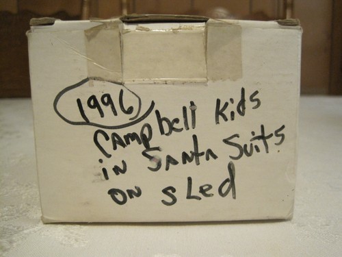 1996 CAMPBELLS SOUP CHRISTMAS ORNAMENT KIDS IN SANTA SUITS ON SLED - Picture 16 of 21