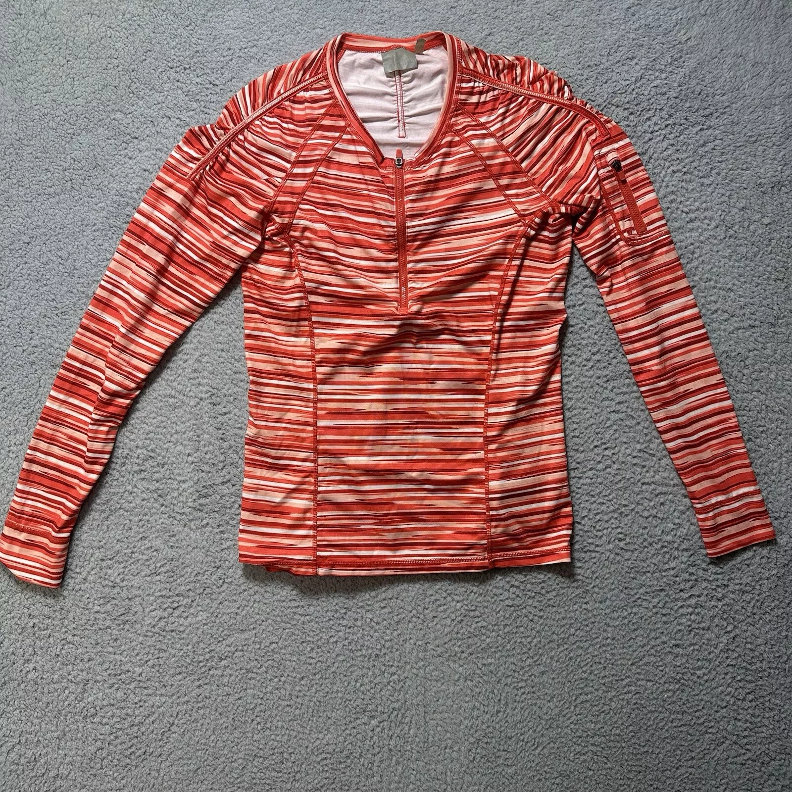athleta printed pacifica upf half zip striped workout jacket