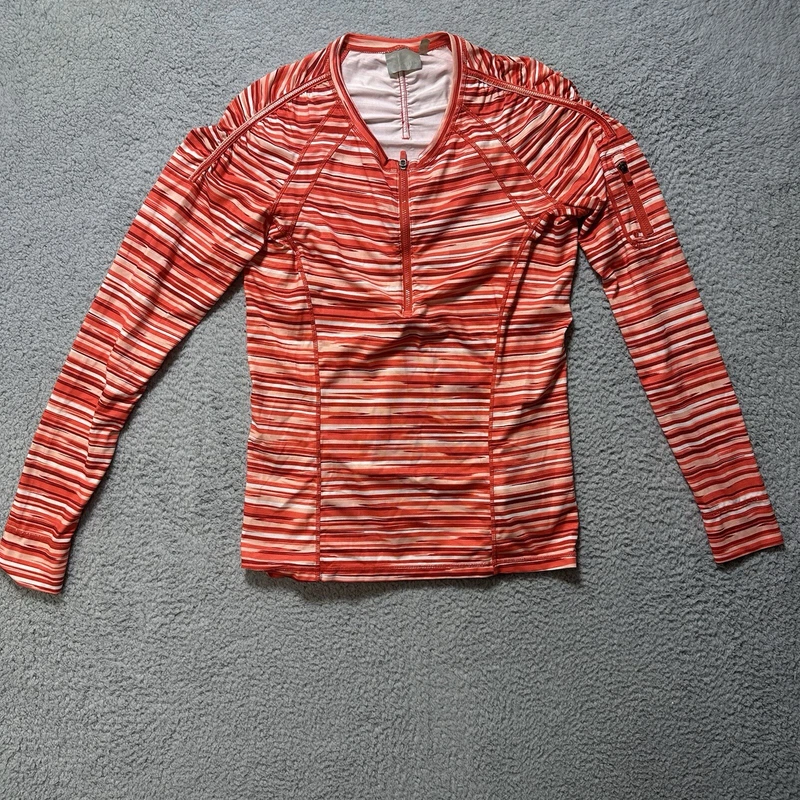 athleta printed pacifica upf half zip striped workout jacket