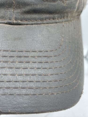 Rare Screamin Eagle Harley Davidson Leather Hat Cap Motorcycle Riding Distressed - Picture 4 of 24