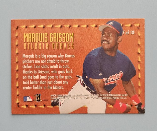 MINT 1997 Fleer Ultra SP Insert 7 Marquis Grissom Fielder's Choice Leather Style - Picture 2 of 3