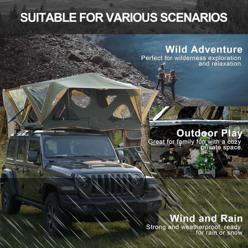 Naturnest Roof Top Tent Soft Shell Car Camping Tent w/ Ladder for Outdoor Travel - Picture 3 of 13