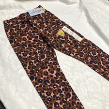 NWT Girls' Animal Print Leggings - Cat Jack Orange/Black Size M 7/8 ES 26