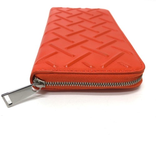 BOTTEGA VENETA 593217 lange Geldbörse mit Reißverschluss Leder orange/silber Hardware - Bild 3 von 11