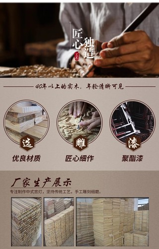 Chinese Wood Palace lantern with Hanger Light Bulb Painting Outdoor Waterproof - 第 20/36 張圖片
