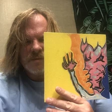 ORIGINAL PAINTING ACRYLICS ON CANVAS BOARD 8 X  8 Signed BY ARTIST