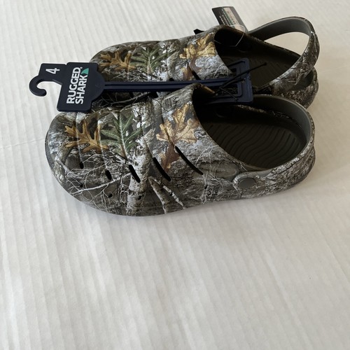 Rugged Shark Boys' EVA Lightweight Camo Clogs Size 4 Realtree Edge NEW - Picture 2 of 2