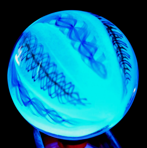 JEREMY DRISKELL VIDRIO MÁRMOL/2.743"-TURQUESA LUZ NEGRA 6 CAÑA ORBE-AZUL,ÁMBAR + - Imagen 4 de 15