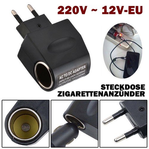 Auto Adapter Steckdose Stecker Konverter Zigarettenanzünder 220V AC zu 12V DC - Bild 9 von 12