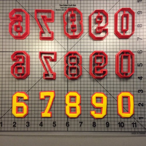 College Font Number Offset Cookie Cutter Set - Picture 2 of 3