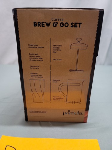 Primula Brew & Go Set Insulated Tumbler and Coffee Press NIB - Picture 3 of 4